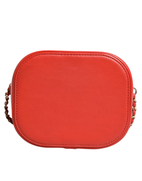Orange Coco Mark Vanity Chain Shoulder Hand Purse Chanel