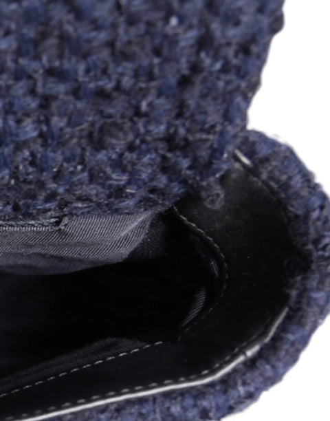 Dark Blue Medium Flap Tweed CC Gold Gray Chain Shoulder Bag Chanel