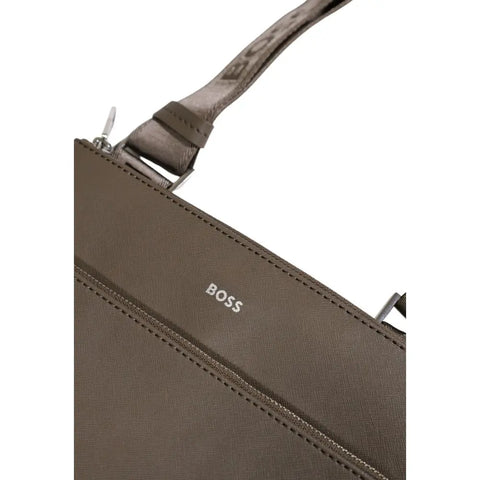 Green Leather Messenger Bag Hugo Boss