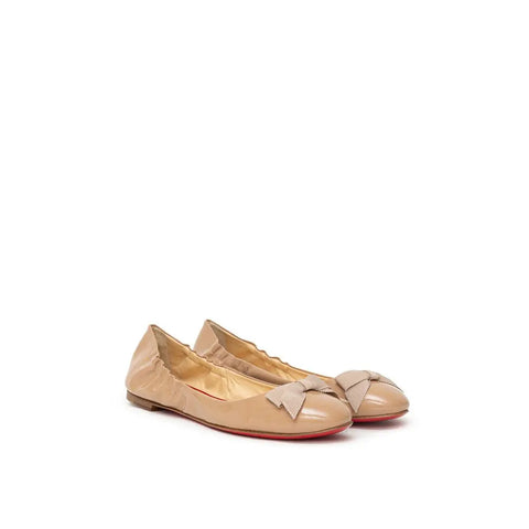 Beige Patent Leather Ballet Flat Christian Louboutin