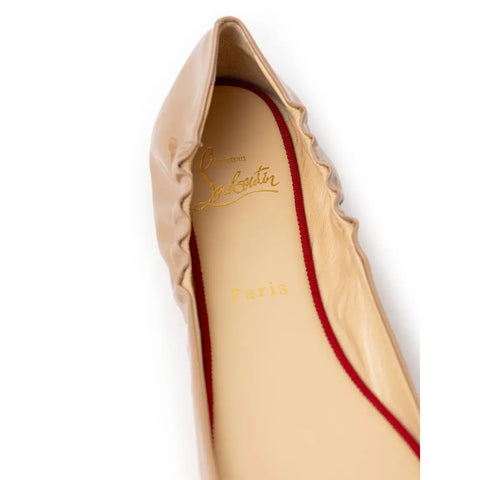 Beige Patent Leather Ballet Flat Christian Louboutin