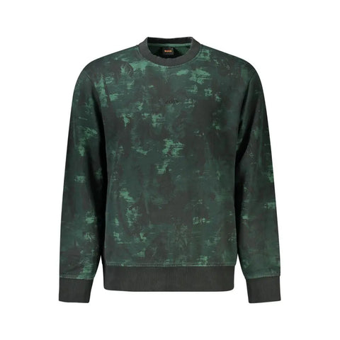 Green Cotton Men Sweater Hugo Boss
