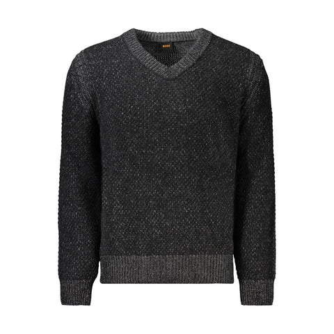 Black Wool Men Sweater Hugo Boss
