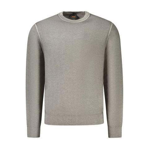 Gray Wool Mens Sweater Hugo Boss