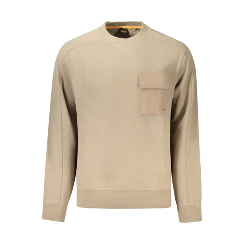 Beige Cotton Men Sweater Hugo Boss