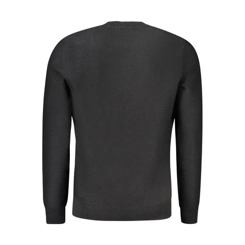 Black Cotton Men Sweater Hugo Boss