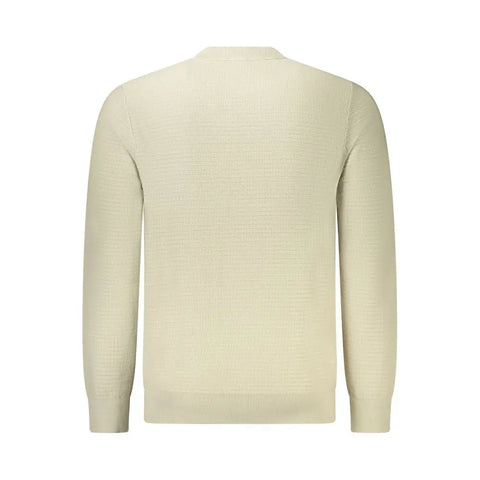 Beige Cotton Men Sweater Hugo Boss
