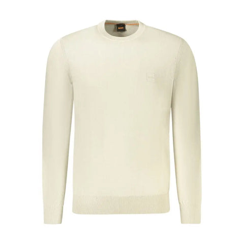 Beige Cotton Men Sweater Hugo Boss