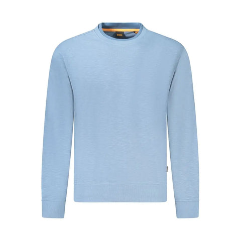 Light Blue Cotton Men Sweater Hugo Boss