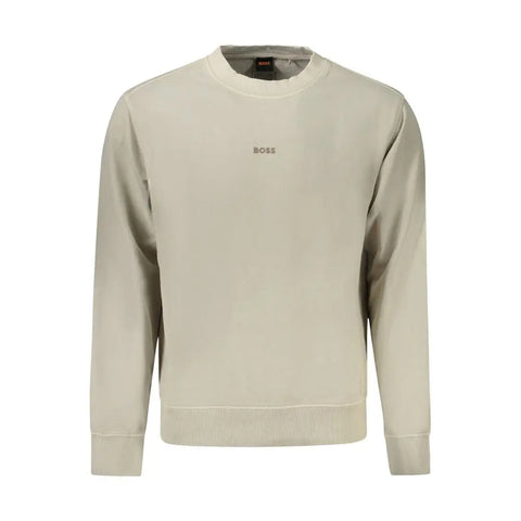 Beige Cotton Men Sweater Hugo Boss