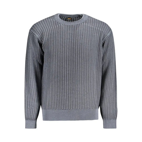 Blue Cotton Men Sweater Hugo Boss