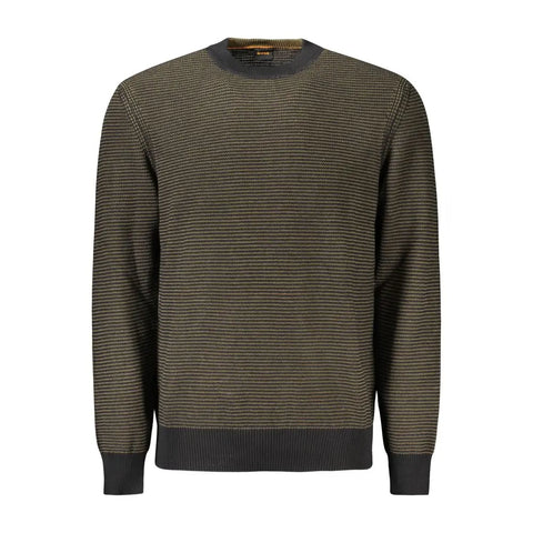 Black Cotton Men Sweater Hugo Boss