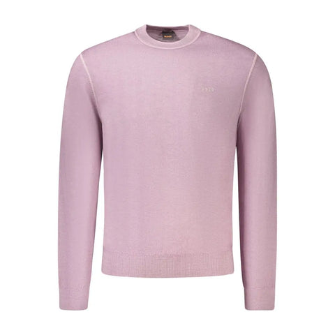 Purple Wool Men Sweater Hugo Boss