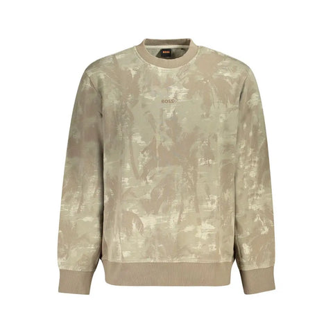 Brown Cotton Men Sweater Hugo Boss