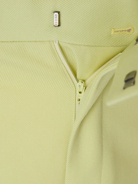 Lime Yellow Polyester Pants Gucci