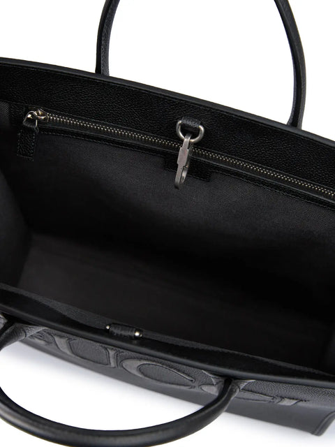 Black Leather Logo Medium Tote Bag Gucci
