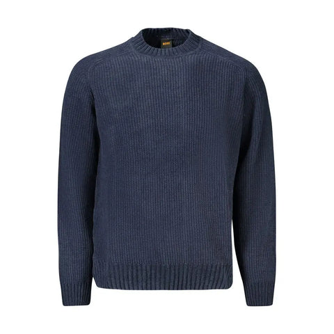 Blue Cotton Men Sweater Hugo Boss