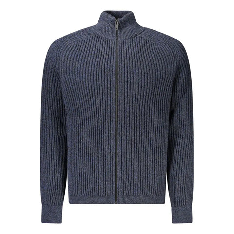 Blue Wool Men Cardigan Hugo Boss