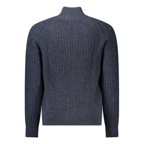 Blue Wool Men Cardigan Hugo Boss