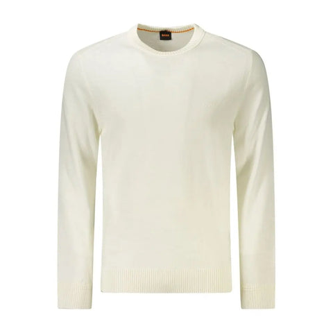 White Wool Men Sweater Hugo Boss