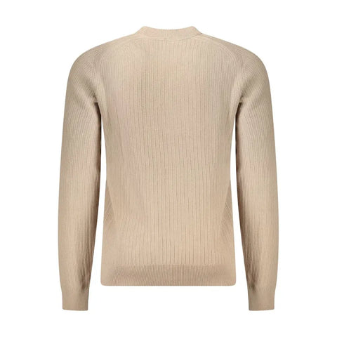 Beige Cotton Men Sweater Hugo Boss