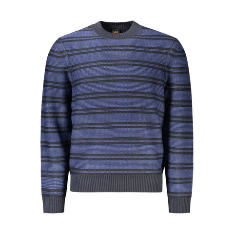 Blue Wool Men Sweater Hugo Boss