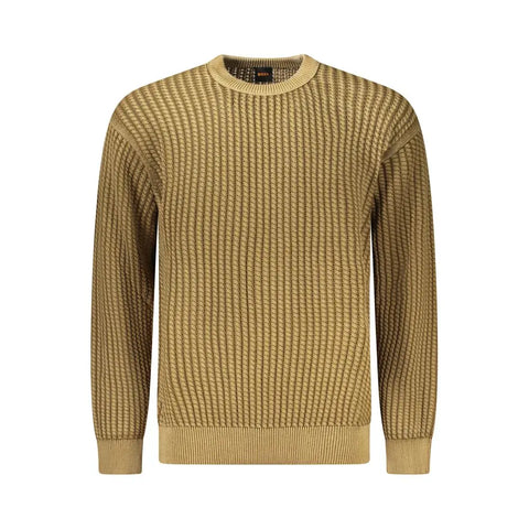Brown Cotton Men Sweater Hugo Boss