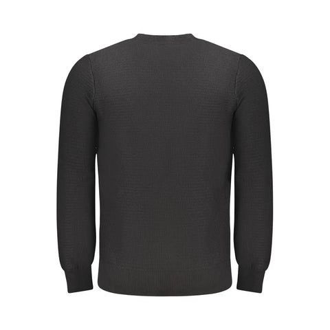 Black Cotton Men Sweater Hugo Boss