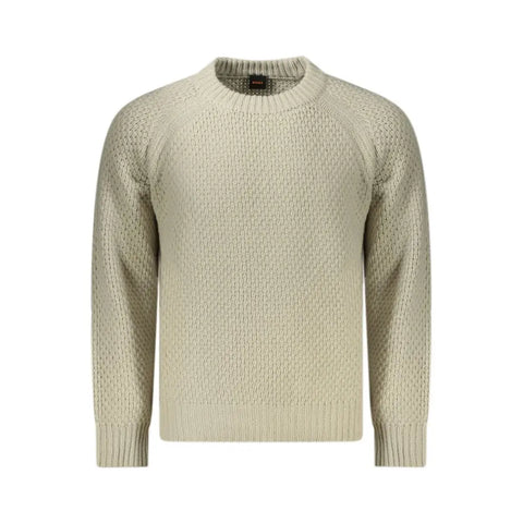 Beige Wool Sweater Hugo Boss