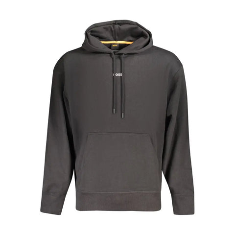 Black Cotton Men Sweater Hugo Boss