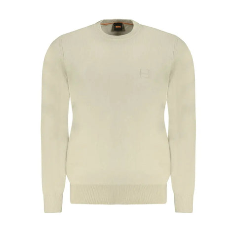 Beige Cotton Sweater Hugo Boss