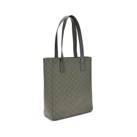 GG canvas medium Tote Bag featuring elegant green trimmings, ideal for everyday use and optimized interior organization.