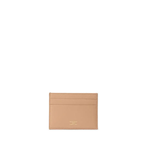 Beige Leather Cardholder Balenciaga