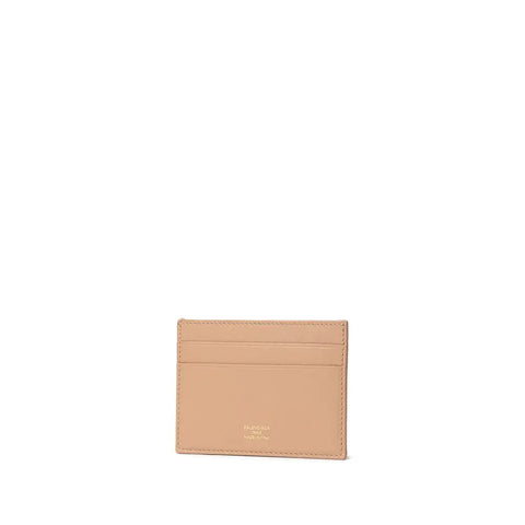 Beige Leather Cardholder Balenciaga