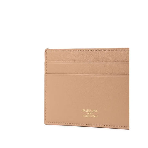 Beige Leather Cardholder Balenciaga