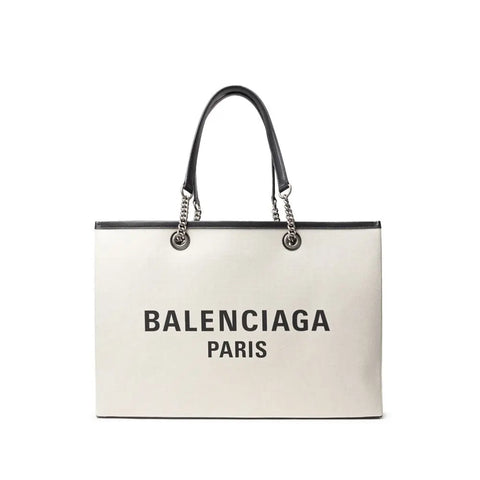 Gray Cotton Tote Bag Balenciaga