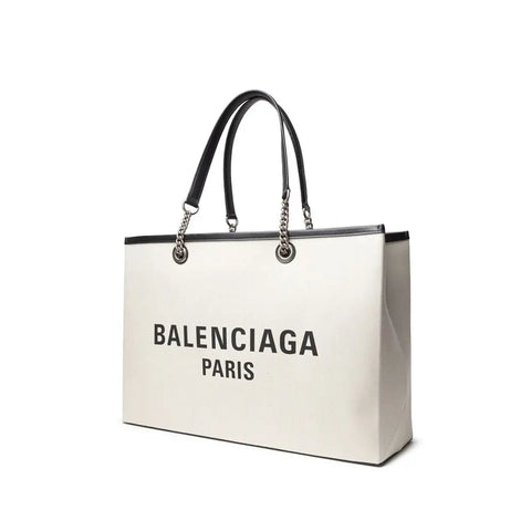 Gray Cotton Tote Bag Balenciaga