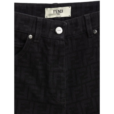 Black Cotton Jeans Denim Fendi