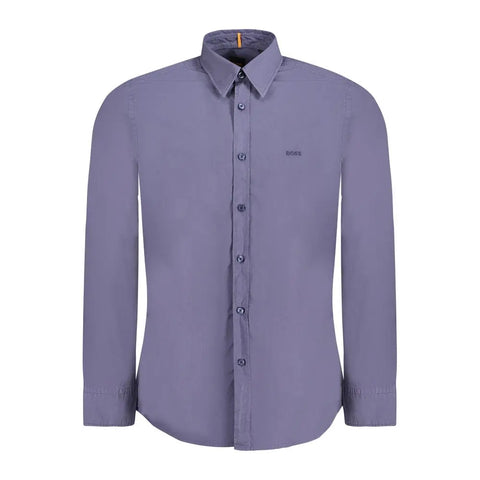Blue Cotton Men Shirt Hugo Boss