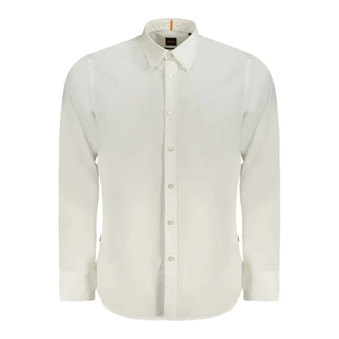 White Cotton Men Shirt Hugo Boss