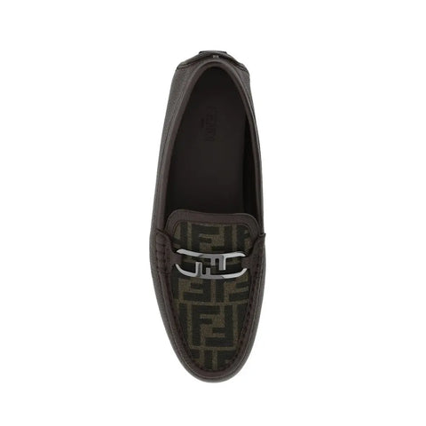 Leather Monogram Loafers Fendi