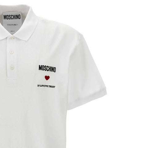 In Love We Trust Cotton Polo Moschino Couture