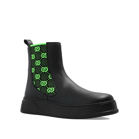 GG Leather Boots Gucci