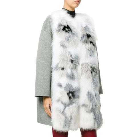 Fur Trim Cashmere Coat Fendi