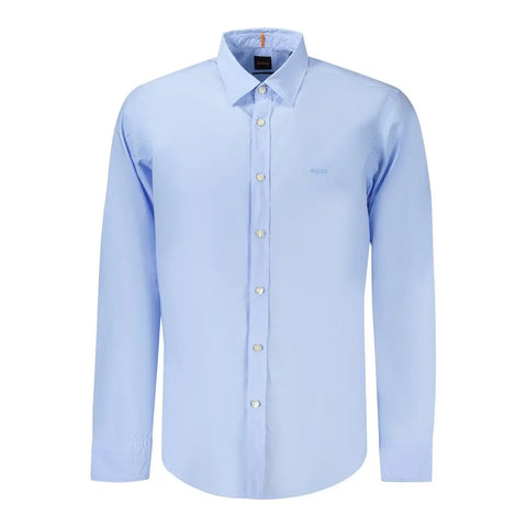 Blue Cotton Men Shirt Hugo Boss