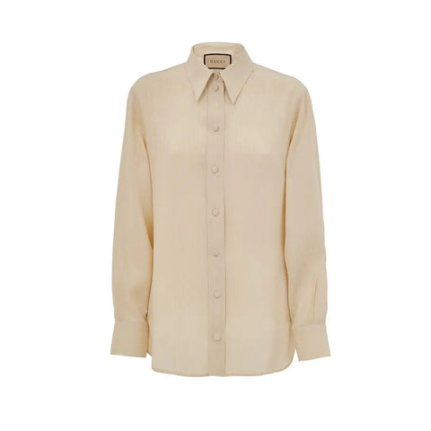 Beige Silk Shirt Gucci