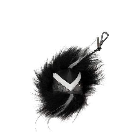 Black Leather Keychains Fendi