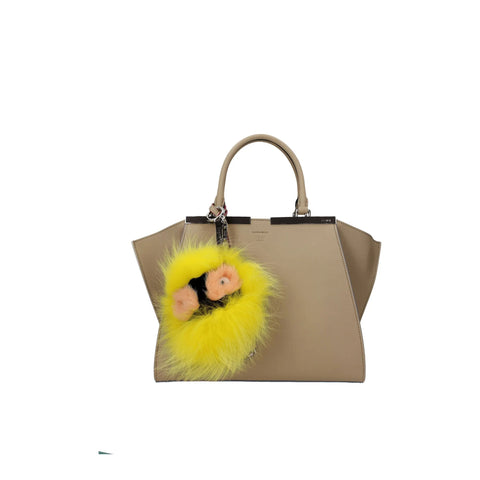 Yellow Fur Keychains Fendi