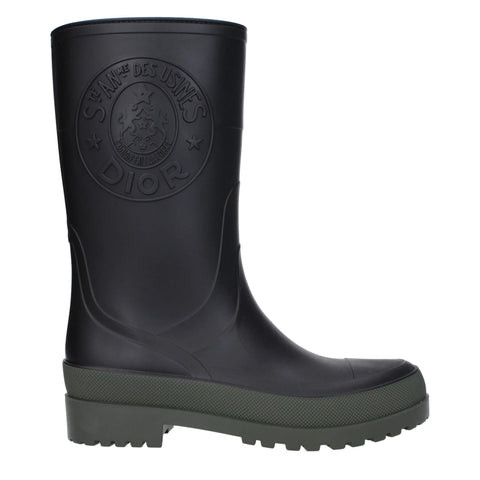 Black Cotton Rain Boots Christian Dior
