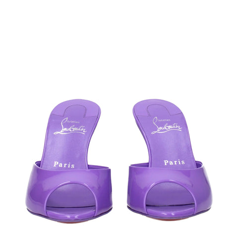 Purple Leather Wedges Sandals Christian Louboutin